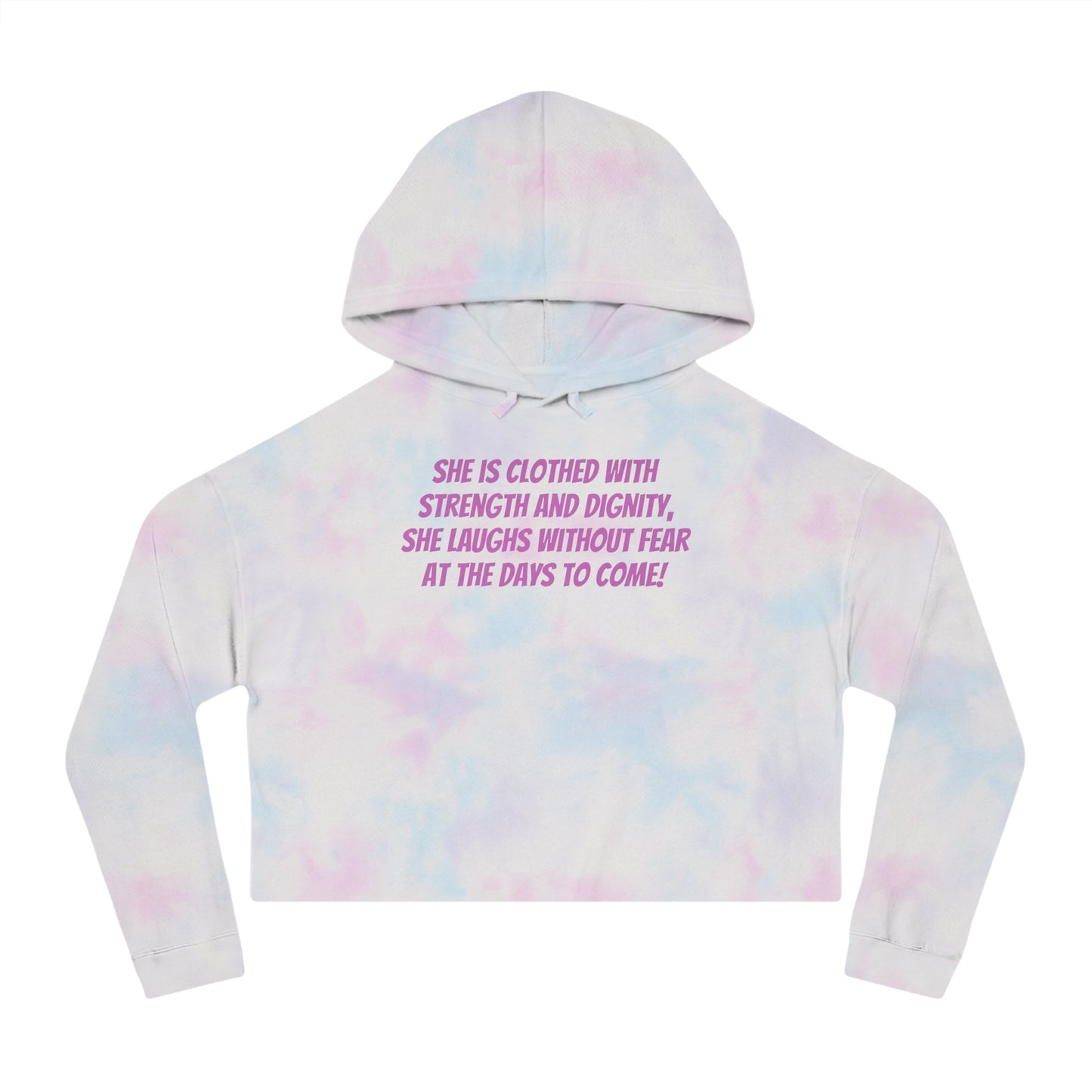 Proverbs 31:25 - She Laughs - Women’s Cropped Hooded Sweatshirt