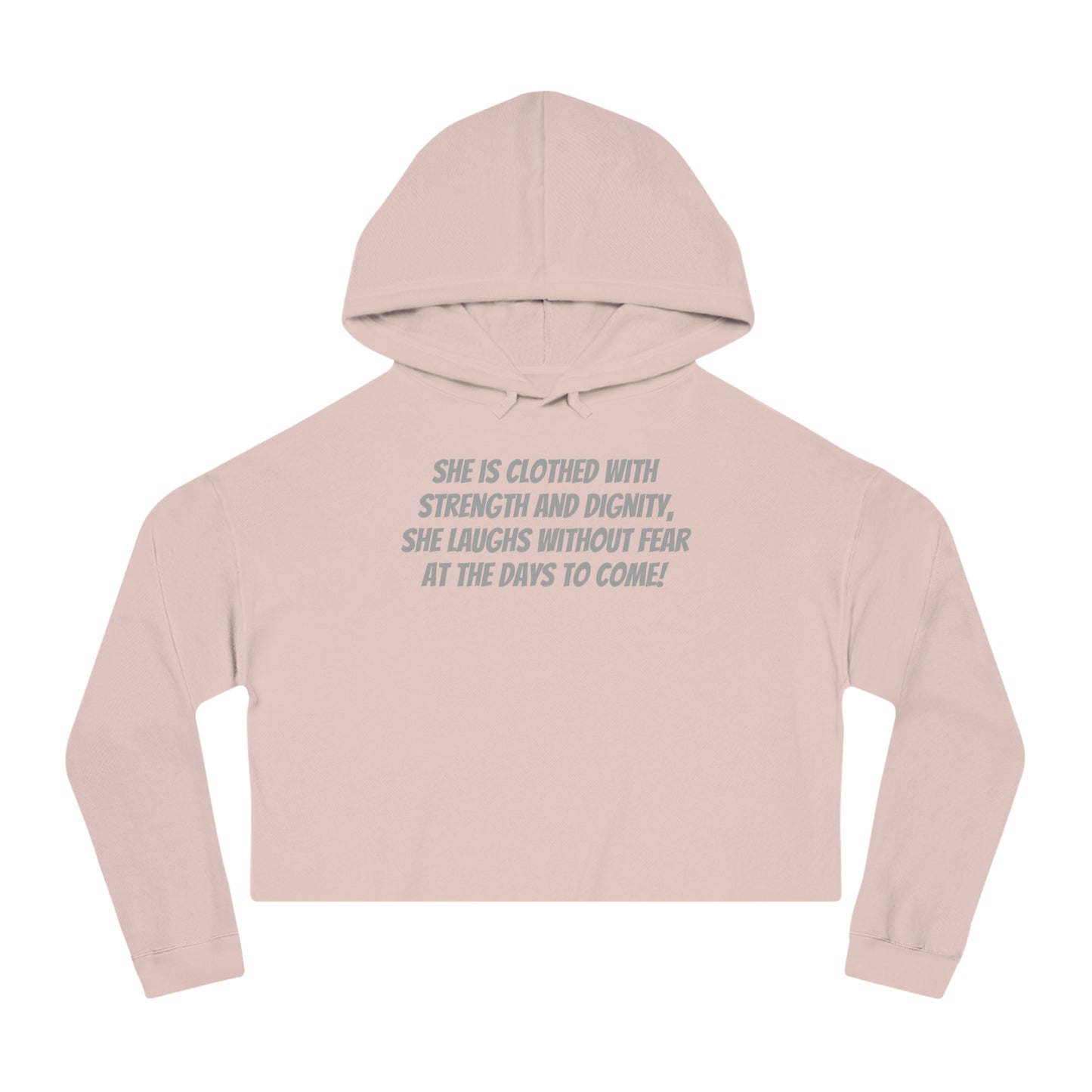 Proverbs 31:25 - She Laughs - Women’s Cropped Hooded Sweatshirt