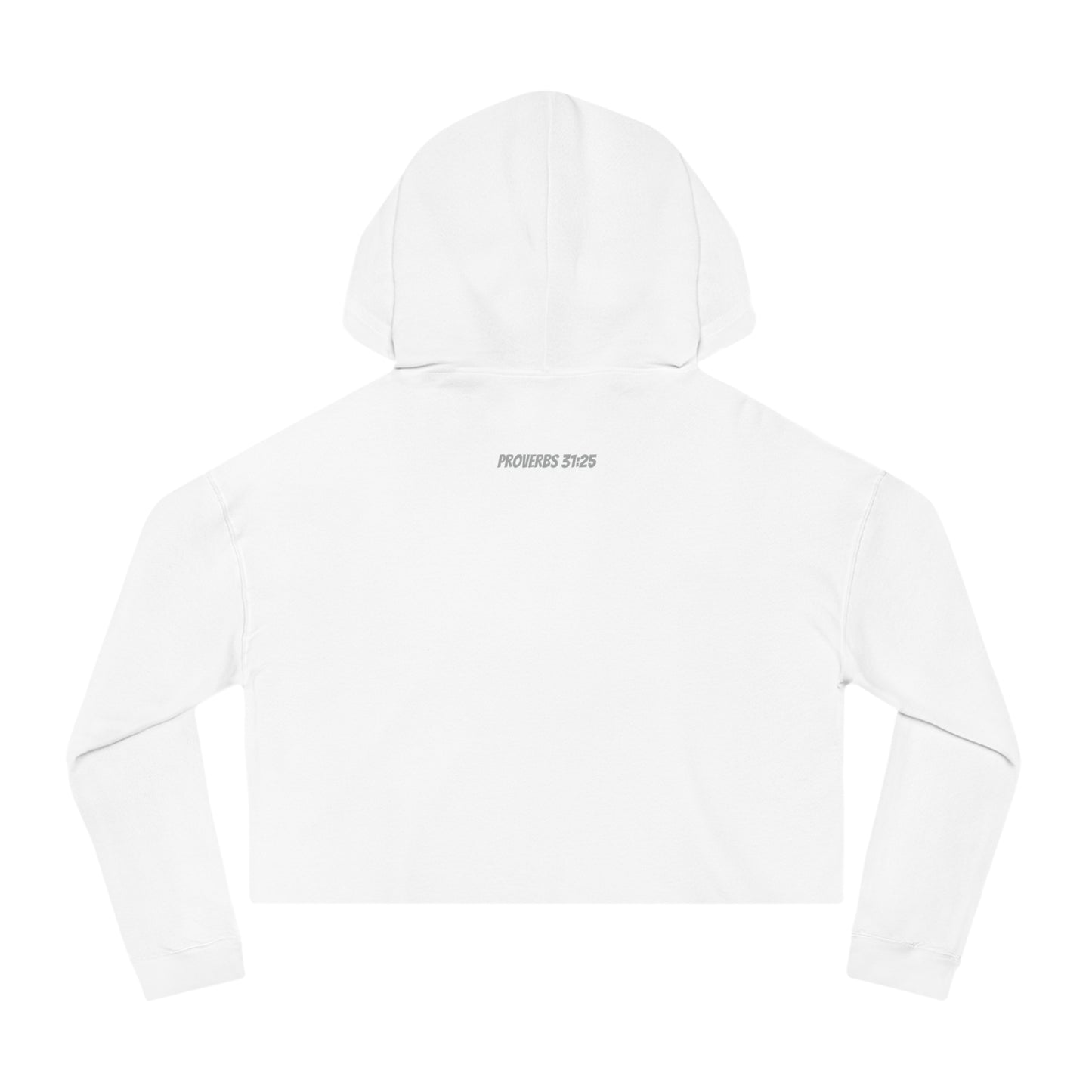 Proverbs 31:25 - She Laughs - Women’s Cropped Hooded Sweatshirt