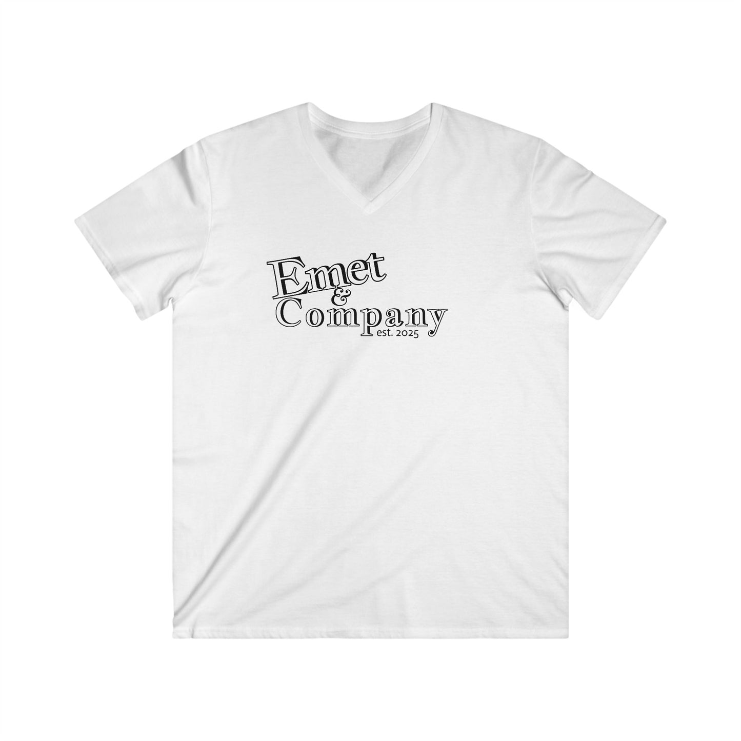 Casual V-Neck Tee with Emet & Company Design