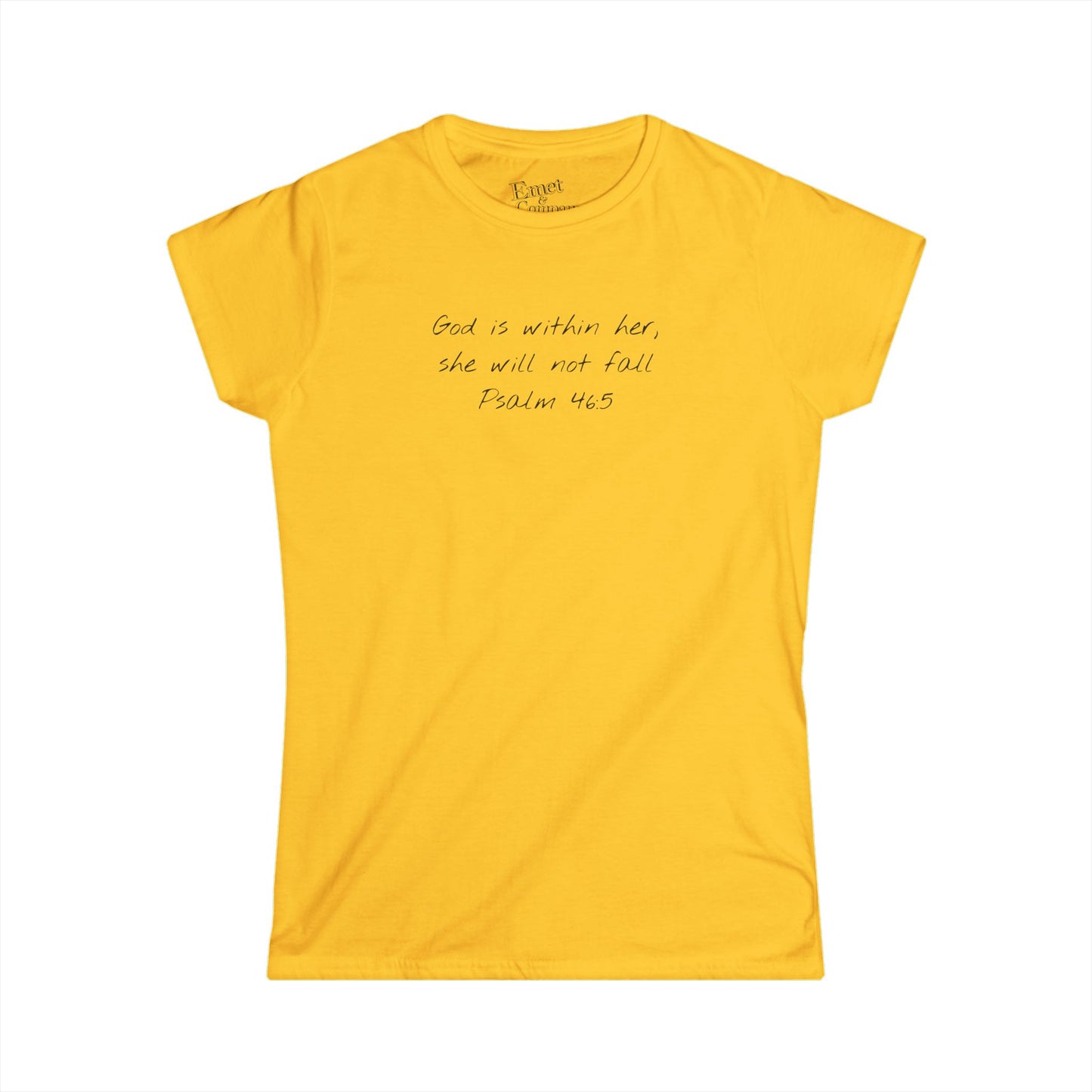 Psalm 46:5 “God is within her, she will not Fall" - Women’s Softstyle Tee